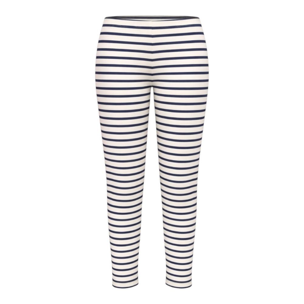 Mini Boden Off White Navy Blue Striped Stripes Leggings Pants Girls Size 9 10